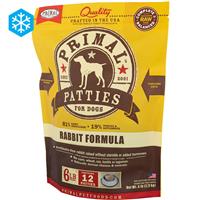 Primal Raw Frozen Patties for Dogs Rabbit Formula 6 lbs
