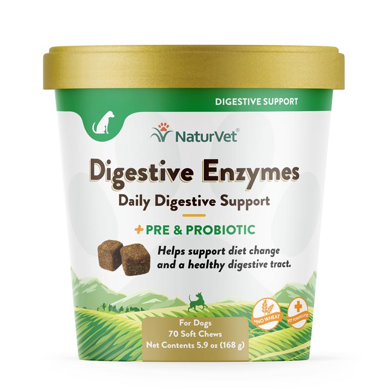 NaturVet® Digestive Enzymes Plus Probiotic Soft Chew for Dogs I007834